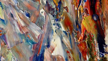 Renkli soyut arka plan duvar kağıdı. Modern motif görsel sanat. Yağlı boya karışımı. Moda el boyama bezi. Duvar dekorasyonu ve Duvar resimleri fikri.