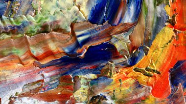 Renkli soyut arka plan duvar kağıdı. Modern motif görsel sanat. Yağlı boya karışımı. Moda el boyama bezi. Duvar dekorasyonu ve Duvar resimleri fikri.