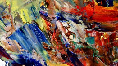 Renkli soyut arka plan duvar kağıdı. Modern motif görsel sanat. Yağlı boya karışımı. Moda el boyama bezi. Duvar dekorasyonu ve Duvar resimleri fikri. 