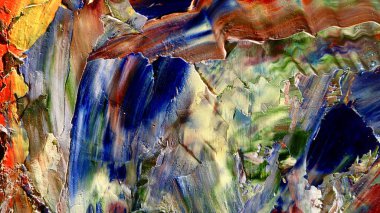 Renkli soyut arka plan duvar kağıdı. Modern motif görsel sanat. Yağlı boya karışımı. Moda el boyama bezi. Duvar dekorasyonu ve Duvar resimleri fikri. 