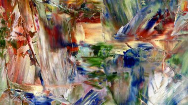 Renkli soyut arka plan duvar kağıdı. Modern motif görsel sanat. Yağlı boya karışımı. Moda el boyama bezi. Duvar dekorasyonu ve Duvar resimleri fikri. 