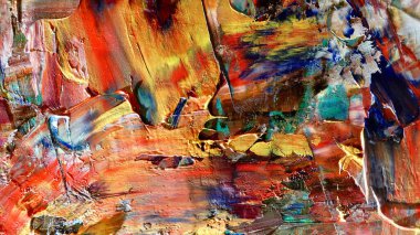 Renkli soyut arka plan duvar kağıdı. Modern motif görsel sanat. Yağlı boya karışımı. Moda el boyama bezi. Duvar dekorasyonu ve Duvar resimleri fikri.