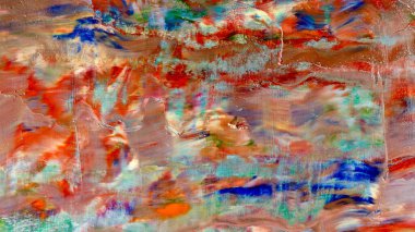 Renkli soyut arka plan duvar kağıdı. Modern motif görsel sanat. Yağlı boya karışımı. Moda el boyama bezi. Duvar dekorasyonu ve Duvar resimleri fikri.