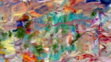 Renkli soyut arka plan duvar kağıdı. Modern motif görsel sanat. Yağlı boya karışımı. Moda el boyama bezi. Duvar dekorasyonu ve Duvar resimleri fikri.