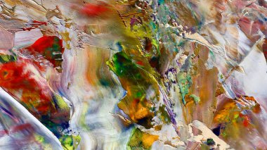 Renkli soyut arka plan duvar kağıdı. Modern motif görsel sanat. Yağlı boya karışımı. Moda el boyama bezi. Duvar dekorasyonu ve Duvar resimleri fikri.