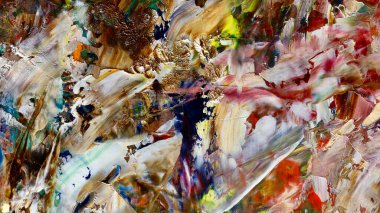 Renkli soyut arka plan duvar kağıdı. Modern motif görsel sanat. Yağlı boya karışımı. Moda el boyama bezi. Duvar dekorasyonu ve Duvar resimleri fikri.