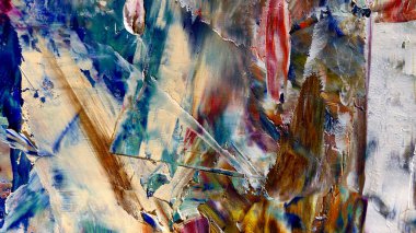 Renkli soyut arka plan duvar kağıdı. Modern motif görsel sanat. Yağlı boya karışımı. Moda el boyama bezi. Duvar dekorasyonu ve Duvar resimleri fikri.