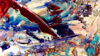 Renkli soyut arka plan duvar kağıdı. Modern motif görsel sanat. Yağlı boya karışımı. Moda el boyama bezi. Duvar dekorasyonu ve Duvar resimleri fikri.