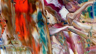 Renkli soyut arka plan duvar kağıdı. Modern motif görsel sanat. Yağlı boya karışımı. Moda el boyama bezi. Duvar dekorasyonu ve Duvar resimleri fikri