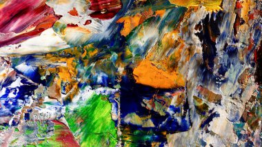 Renkli soyut arka plan duvar kağıdı. Modern motif görsel sanat. Yağlı boya karışımı. Moda el boyama bezi. Duvar dekorasyonu ve Duvar resimleri fikri