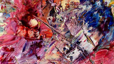 Renkli soyut arka plan duvar kağıdı. Modern motif görsel sanat. Yağlı boya karışımı. Moda el boyama bezi. Duvar dekorasyonu ve Duvar resimleri fikri.