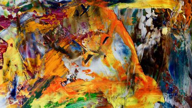 Renkli soyut arka plan duvar kağıdı. Modern motif görsel sanat. Yağlı boya karışımı. Moda el boyama bezi. Duvar dekorasyonu ve Duvar resimleri fikri.