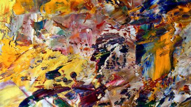 Renkli soyut arka plan duvar kağıdı. Modern motif görsel sanat. Yağlı boya karışımı. Moda el boyama bezi. Duvar dekorasyonu ve Duvar resimleri fikri.