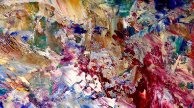 Renkli soyut arka plan duvar kağıdı. Modern motif görsel sanat. Yağlı boya karışımı. Moda el boyama bezi. Duvar dekorasyonu ve Duvar resimleri fikri.