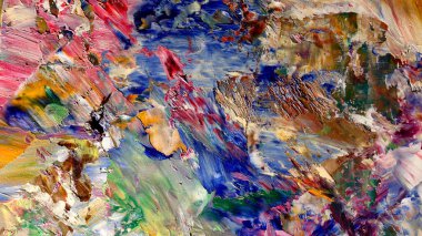 Renkli soyut arka plan duvar kağıdı. Modern motif görsel sanat. Yağlı boya karışımı. Moda el boyama bezi. Duvar dekorasyonu ve Duvar resimleri fikri.