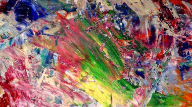 Renkli soyut arka plan duvar kağıdı. Modern motif görsel sanat. Yağlı boya karışımı. Moda el boyama bezi. Duvar dekorasyonu ve Duvar resimleri fikri.