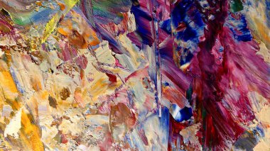 Renkli soyut arka plan duvar kağıdı. Modern motif görsel sanat. Yağlı boya karışımı. Moda el boyama bezi. Duvar dekorasyonu ve Duvar resimleri fikri.