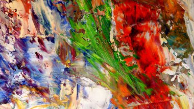 Renkli soyut arka plan duvar kağıdı. Modern motif görsel sanat. Yağlı boya karışımı. Moda el boyama bezi. Duvar dekorasyonu ve Duvar resimleri fikri.