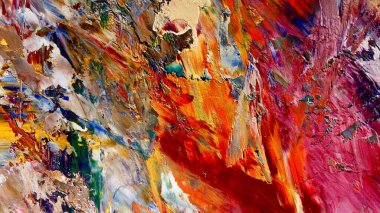 Renkli soyut arka plan duvar kağıdı. Modern motif görsel sanat. Yağlı boya karışımı. Moda el boyama bezi. Duvar dekorasyonu ve Duvar resimleri fikri.