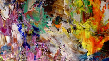 Renkli soyut arka plan duvar kağıdı. Modern motif görsel sanat. Yağlı boya karışımı. Moda el boyama bezi. Duvar dekorasyonu ve Duvar resimleri fikri.