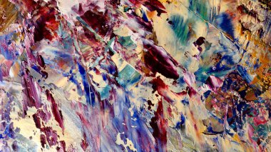 Renkli soyut arka plan duvar kağıdı. Modern motif görsel sanat. Yağlı boya karışımı. Moda el boyama bezi. Duvar dekorasyonu ve Duvar resimleri fikri.