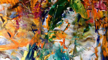 Renkli soyut arka plan duvar kağıdı. Modern motif görsel sanat. Yağlı boya karışımı. Moda el boyama bezi. Duvar dekorasyonu ve Duvar resimleri fikri.