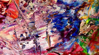 Renkli soyut arka plan duvar kağıdı. Modern motif görsel sanat. Yağlı boya karışımı. Moda el boyama bezi. Duvar dekorasyonu ve Duvar resimleri fikri.