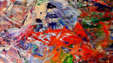 Renkli soyut arka plan duvar kağıdı. Modern motif görsel sanat. Yağlı boya karışımı. Moda el boyama bezi. Duvar dekorasyonu ve Duvar resimleri fikri.