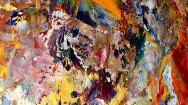 Renkli soyut arka plan duvar kağıdı. Modern motif görsel sanat. Yağlı boya karışımı. Moda el boyama bezi. Duvar dekorasyonu ve Duvar resimleri fikri.