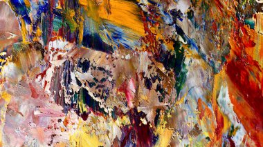 Renkli soyut arka plan duvar kağıdı. Modern motif görsel sanat. Yağlı boya karışımı. Moda el boyama bezi. Duvar dekorasyonu ve Duvar resimleri fikri.