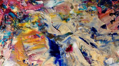 Renkli soyut arka plan duvar kağıdı. Modern motif görsel sanat. Yağlı boya karışımı. Moda el boyama bezi. Duvar dekorasyonu ve Duvar resimleri fikri.