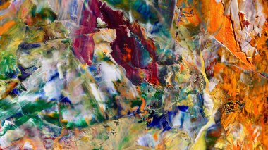 Renkli soyut arka plan duvar kağıdı. Modern motif görsel sanat. Yağlı boya karışımı. Moda el boyama bezi. Duvar dekorasyonu ve Duvar resimleri fikri.