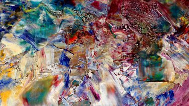 Renkli soyut arka plan duvar kağıdı. Modern motif görsel sanat. Yağlı boya karışımı. Moda el boyama bezi. Duvar dekorasyonu ve Duvar resimleri fikri.