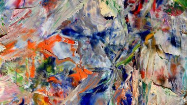 Renkli soyut arka plan duvar kağıdı. Modern motif görsel sanat. Yağlı boya karışımı. Moda el boyama bezi. Duvar dekorasyonu ve Duvar resimleri fikri.