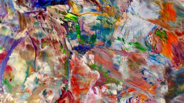 Renkli soyut arka plan duvar kağıdı. Modern motif görsel sanat. Yağlı boya karışımı. Moda el boyama bezi. Duvar dekorasyonu ve Duvar resimleri fikri.