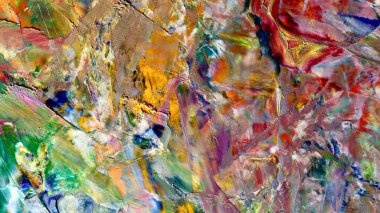 Renkli soyut arka plan duvar kağıdı. Modern motif görsel sanat. Yağlı boya karışımı. Moda el boyama bezi. Duvar dekorasyonu ve Duvar resimleri fikri.