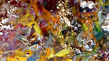 Renkli soyut arka plan duvar kağıdı. Modern motif görsel sanat. Yağlı boya karışımı. Moda el boyama bezi. Duvar dekorasyonu ve Duvar resimleri fikri.