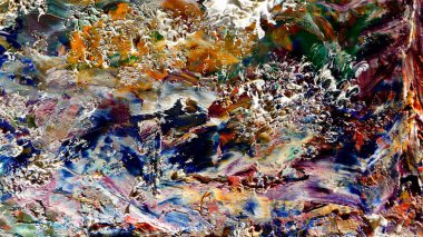 Renkli soyut arka plan duvar kağıdı. Modern motif görsel sanat. Yağlı boya karışımı. Moda el boyama bezi. Duvar dekorasyonu ve Duvar resimleri fikri.