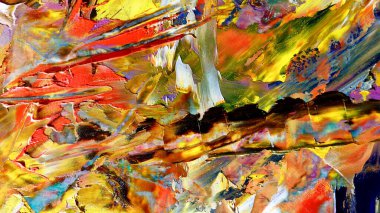 Renkli soyut arka plan duvar kağıdı. Modern motif görsel sanat. Yağlı boya karışımı. Moda el boyama bezi. Duvar dekorasyonu ve Duvar resimleri fikri.