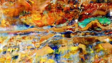 Renkli soyut arka plan duvar kağıdı. Modern motif görsel sanat. Yağlı boya karışımı. Moda el boyama bezi. Duvar dekorasyonu ve Duvar resimleri fikri. 