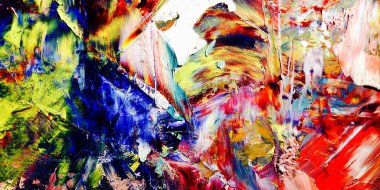 Renkli soyut arka plan duvar kağıdı. Modern motif görsel sanat. Yağlı boya karışımı. Moda el boyama bezi. Duvar dekorasyonu ve Duvar resimleri fikri.