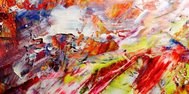 Renkli soyut arka plan duvar kağıdı. Modern motif görsel sanat. Yağlı boya karışımı. Moda el boyama bezi. Duvar dekorasyonu ve Duvar resimleri fikri.