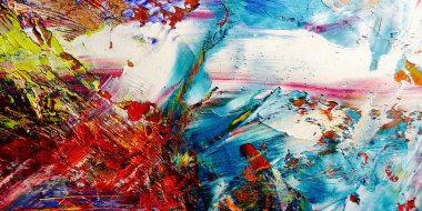 Renkli soyut arka plan duvar kağıdı. Modern motif görsel sanat. Yağlı boya karışımı. Moda el boyama bezi. Duvar dekorasyonu ve Duvar resimleri fikri. 