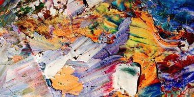 Renkli soyut arka plan duvar kağıdı. Modern motif görsel sanat. Yağlı boya karışımı. Moda el boyama bezi. Duvar dekorasyonu ve Duvar resimleri fikri. 