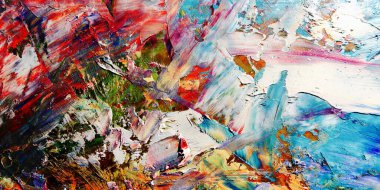 Renkli soyut arka plan duvar kağıdı. Modern motif görsel sanat. Yağlı boya karışımı. Moda el boyama bezi. Duvar dekorasyonu ve Duvar resimleri fikri. 