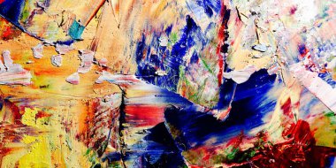 Renkli soyut arka plan duvar kağıdı. Modern motif görsel sanat. Yağlı boya karışımı. Moda el boyama bezi. Duvar dekorasyonu ve Duvar resimleri fikri. 