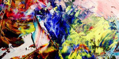 Renkli soyut arka plan duvar kağıdı. Modern motif görsel sanat. Yağlı boya karışımı. Moda el boyama bezi. Duvar dekorasyonu ve Duvar resimleri fikri. 