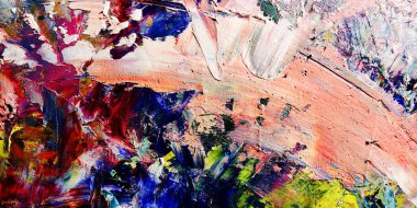 Renkli soyut arka plan duvar kağıdı. Modern motif görsel sanat. Yağlı boya karışımı. Moda el boyama bezi. Duvar dekorasyonu ve Duvar resimleri fikri. 