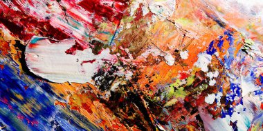 Renkli soyut arka plan duvar kağıdı. Modern motif görsel sanat. Yağlı boya karışımı. Moda el boyama bezi. Duvar dekorasyonu ve Duvar resimleri fikri. 