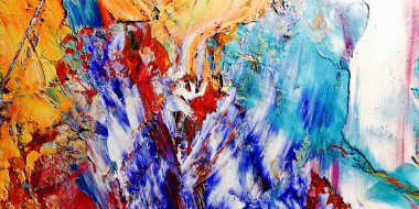 Renkli soyut arka plan duvar kağıdı. Modern motif görsel sanat. Yağlı boya karışımı. Moda el boyama bezi. Duvar dekorasyonu ve Duvar resimleri fikri